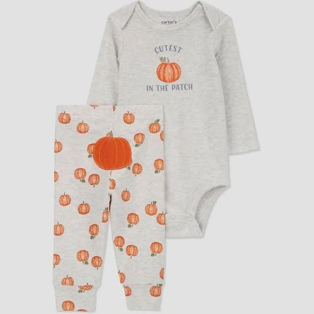 Carter’s Just One You Baby Cutest in the Patch Pumpkin 2 Piece Set 9M NWT